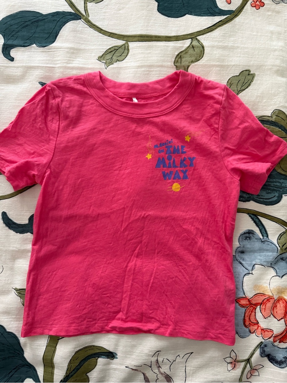 Mini Rodini Bright Pink 'Milky Way' Graphic Tee